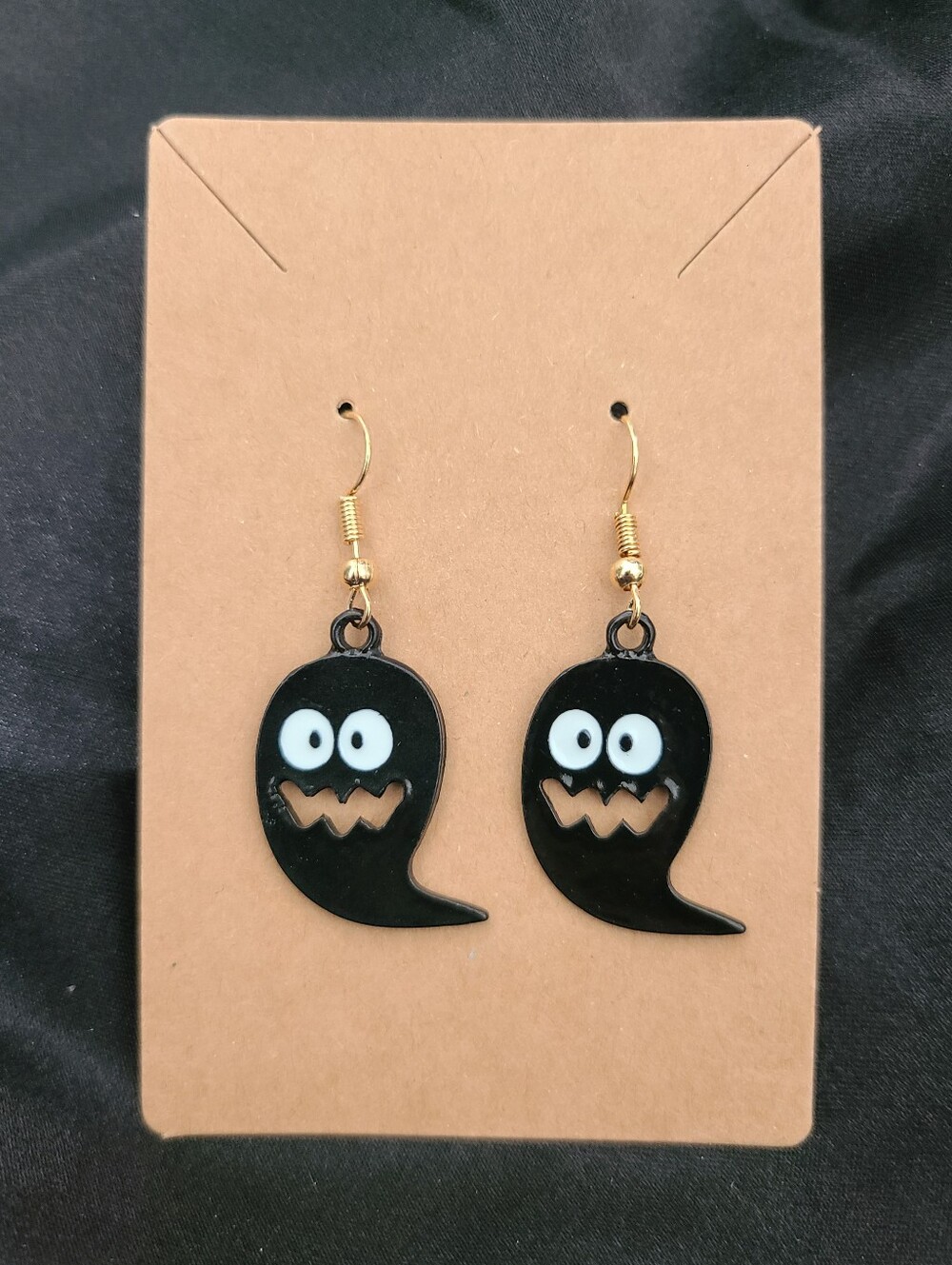 Black Ghost Dangle Earrings - Spooky Season